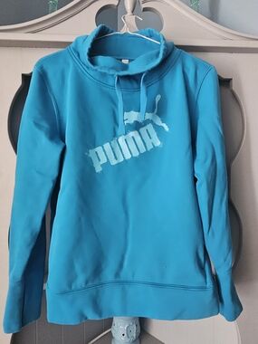 Puma Teal Hooded Pullover with Front Pocket